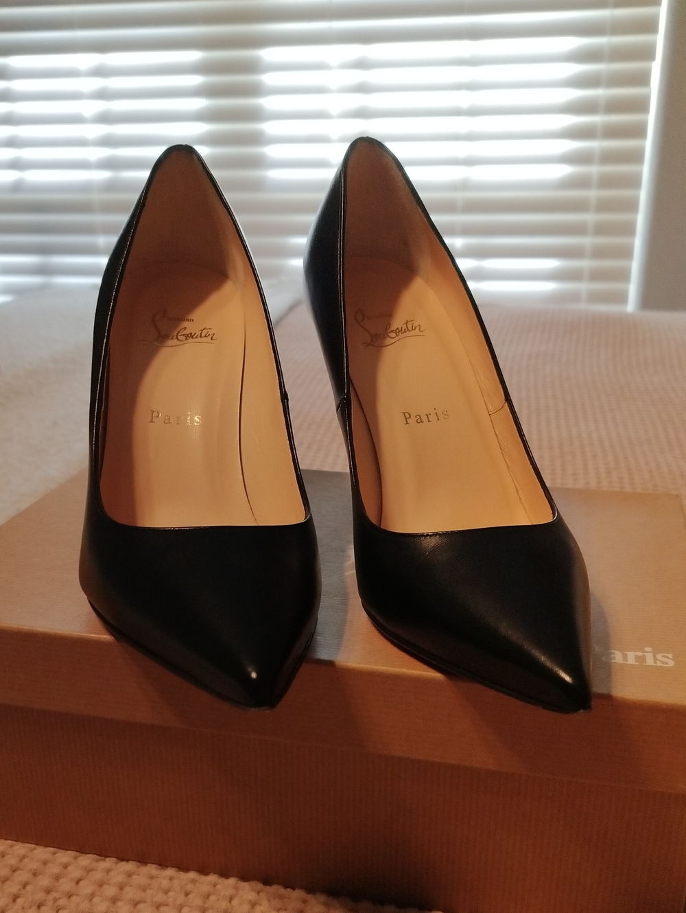 Christian Louboutin Black Pointed Leather Stiletto Pumps